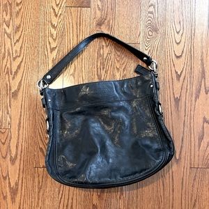 COACH Black Leather Shoulder Bag